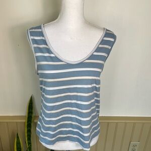 Patagonia Organic Cotton Cropped Tank Top M Striped Coastal Summer Beach Vaca